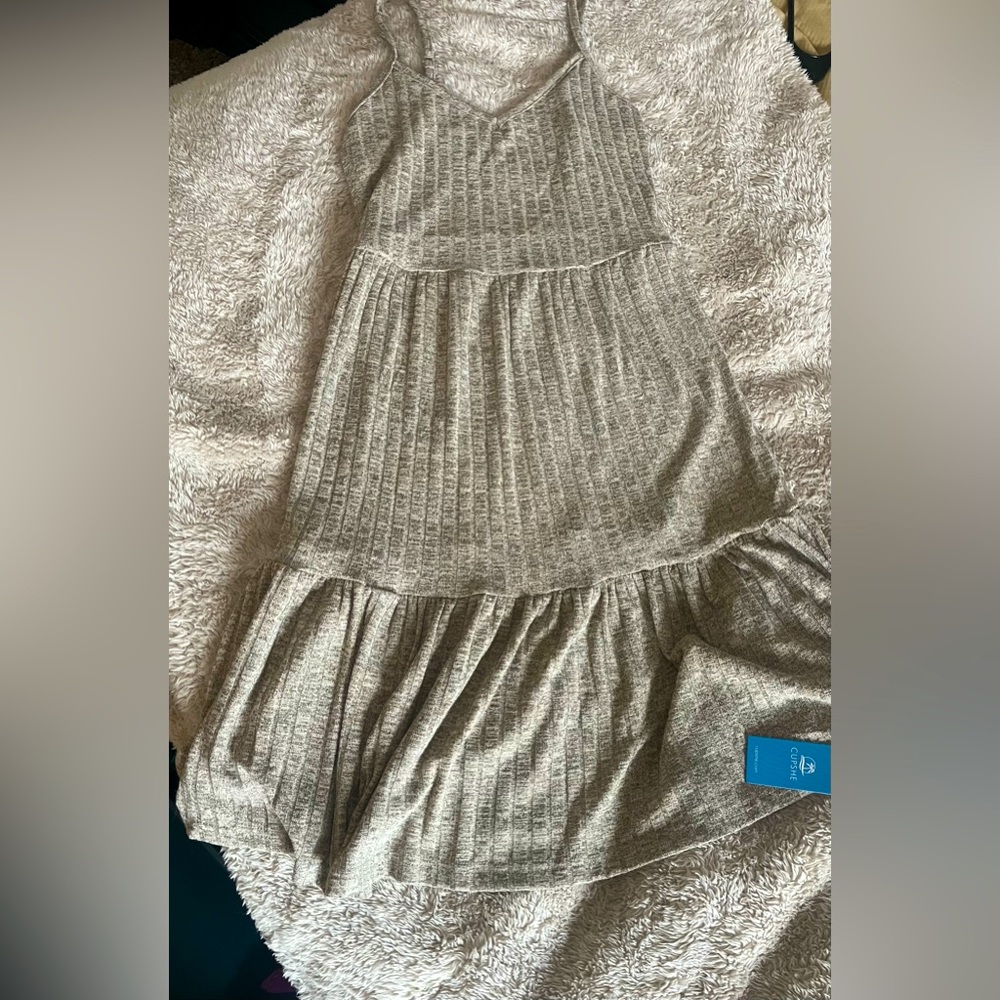 Cupshe mid length, cream dress